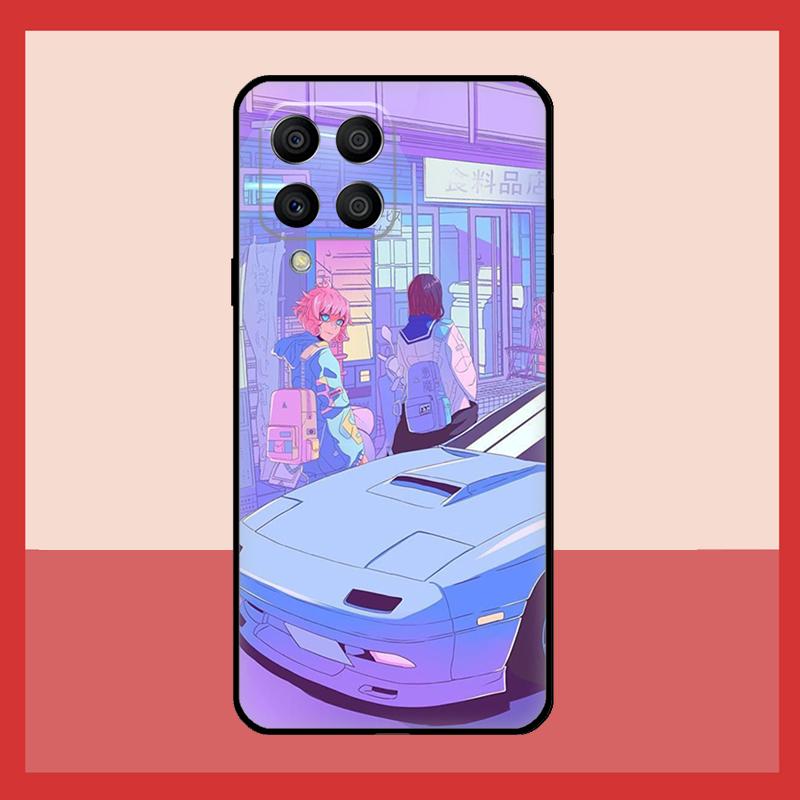 JDM Vaporwave Glitch Anime Case For Samsung Galaxy M11 M31 M14 M34 M54 M12 M32 M52 M15 M13 M06 M16 M36 M56 M53 M35 M55