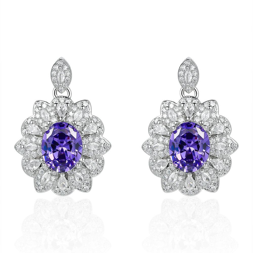 Hot mining explosion full of diamonds, colorful treasures, large flower necklaces, rings, European and American studs.