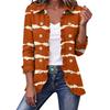 Women's Cropped Ruffle Hem Jacket with Lapel Collar and Double-Breasted Button Front