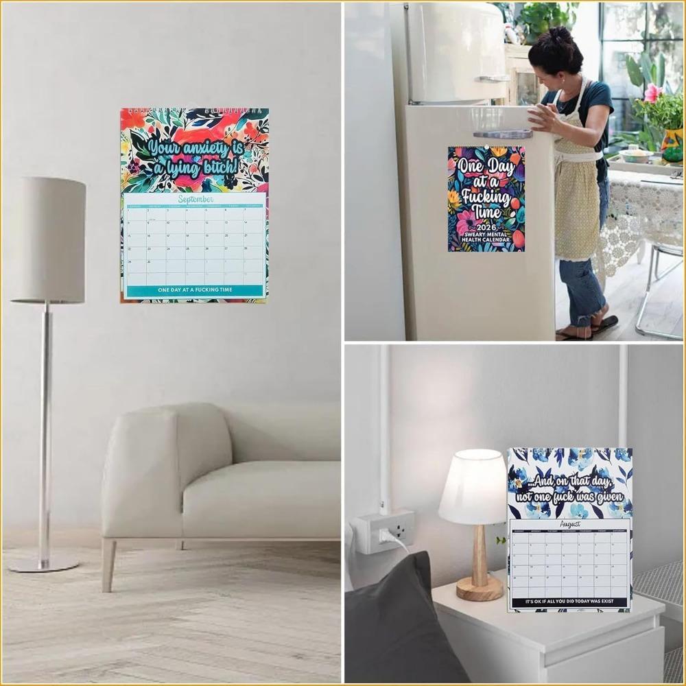 2026 Mental Health Wall Calendar - Creative Family Organizer & Funny Planner for Home Office Schedule Management