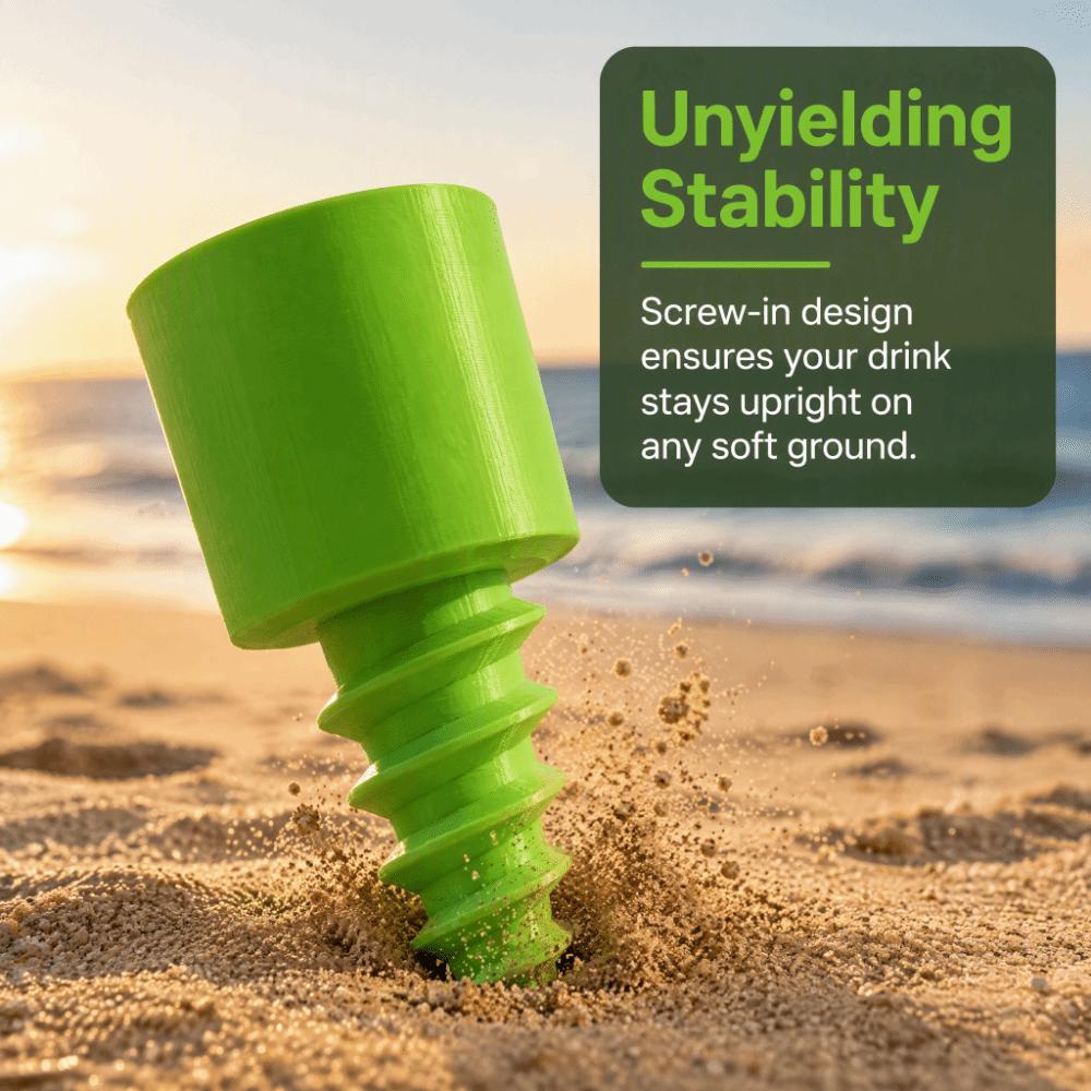 Screw-in Type Spiral Cans Stand 3D Printed Beach Cup Holder Durable Beverage Drink Rack Travel