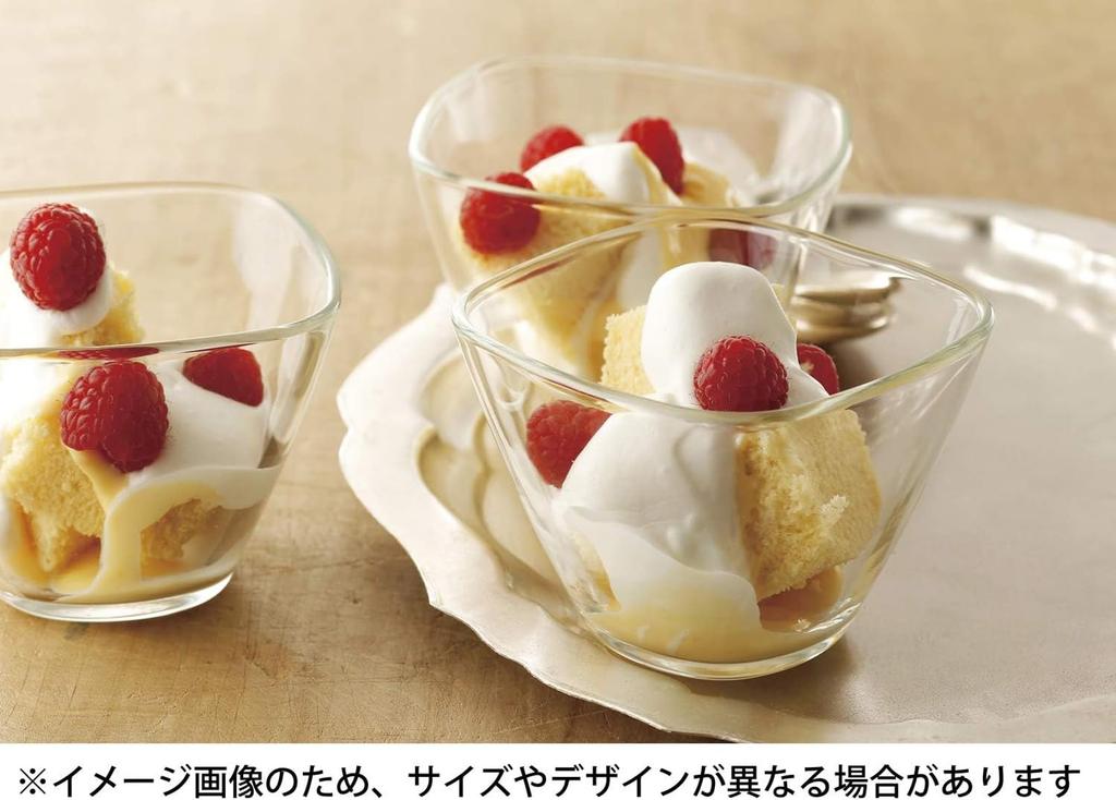 iwaki Glass Fruit Dessert Set of 3 Heat-Resistant Cups, 300ml, KBT945,