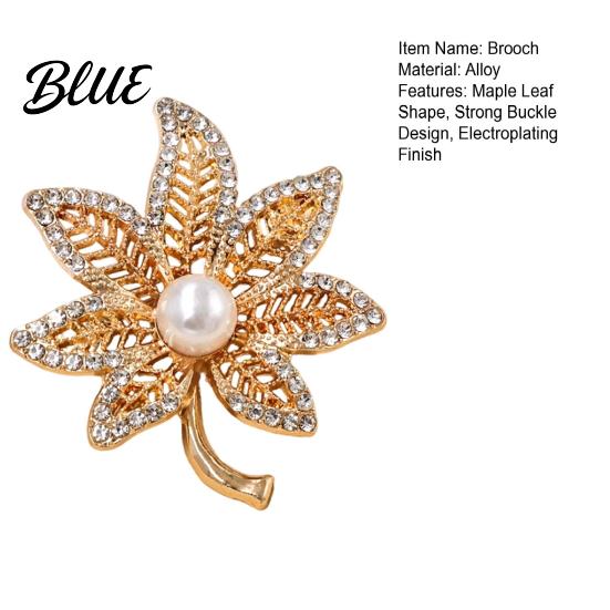 Solid Metal Brooch Hollow Maple Leaf Shape Brooch Retro Floral