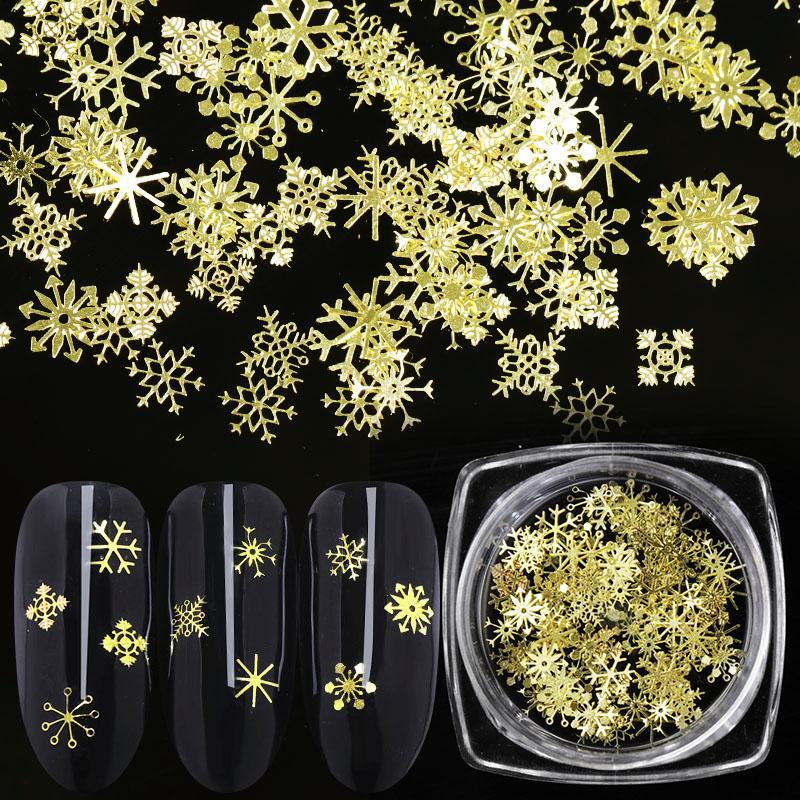 Nail Art Thin Patch Nail Art Nail Decoration Christmas Gold Gold Color Christmas Metallic Sequins