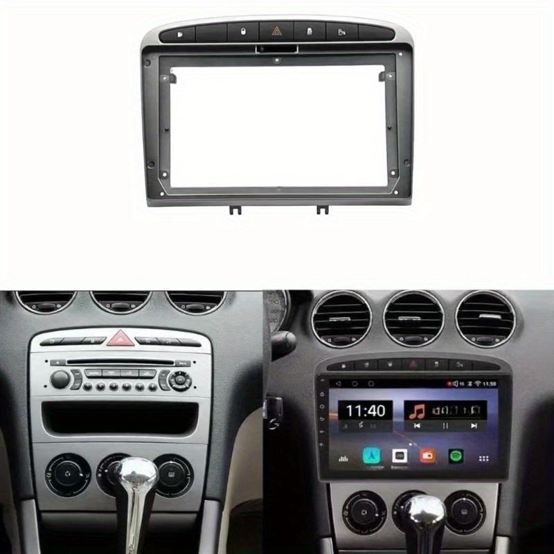 2 Din Car Frame Fascia Audio Fitting Adaptor Dash Trim Facia Panel 9inch For PEUGEOT 308 408 2010-2016 Double    