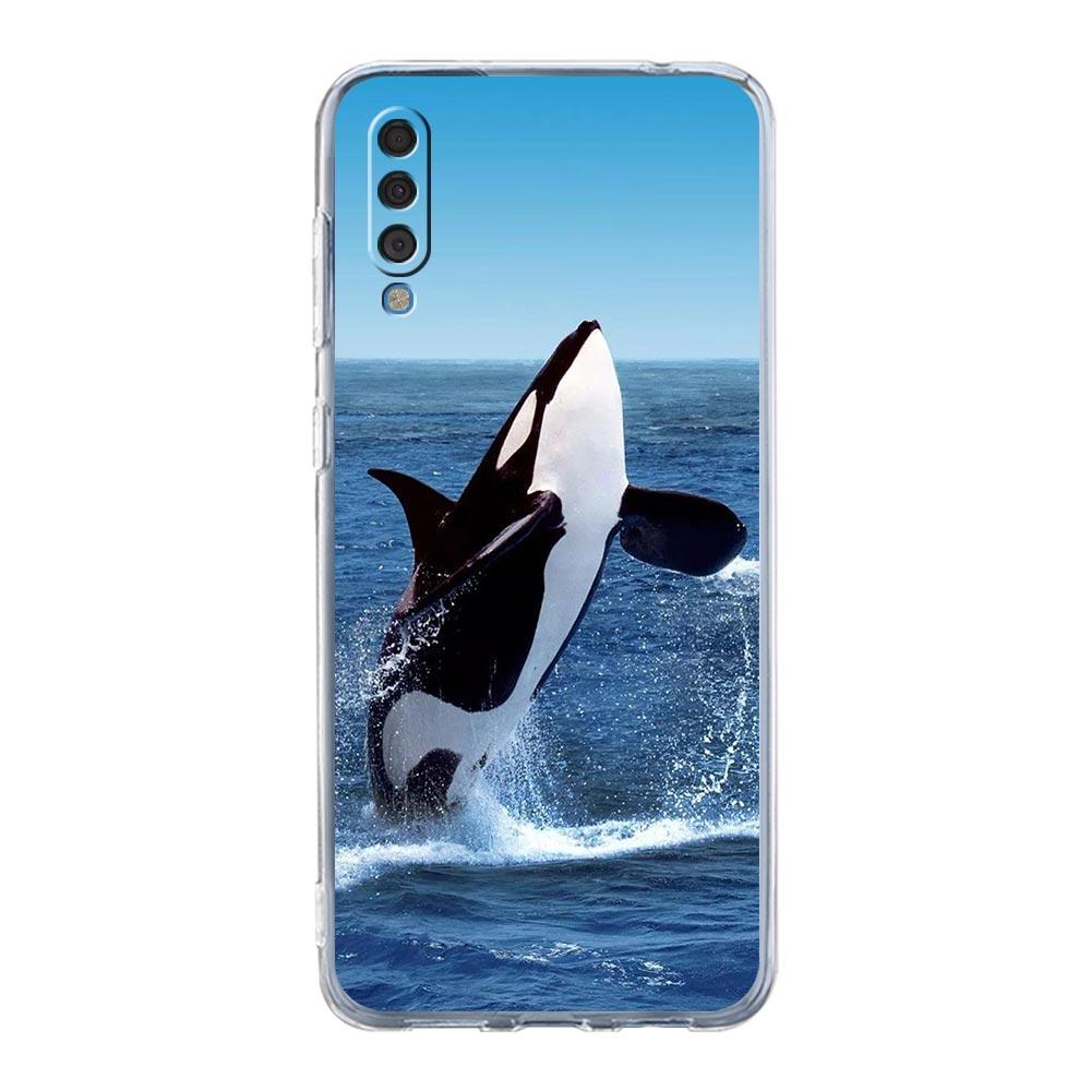 Case For Samsung A54 A52 A50 A70 A40 A20S A20E A02S A12 A14 A16 A22 A24 A42 A34 A32 5G A04s A06 Orca ocean lovely killer whale