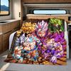 1PC Son Goku  Print Flannel Blanket, High quality All Seasons, Home Decor, Warmth and Comfort, Perfect for Christmas Gifts