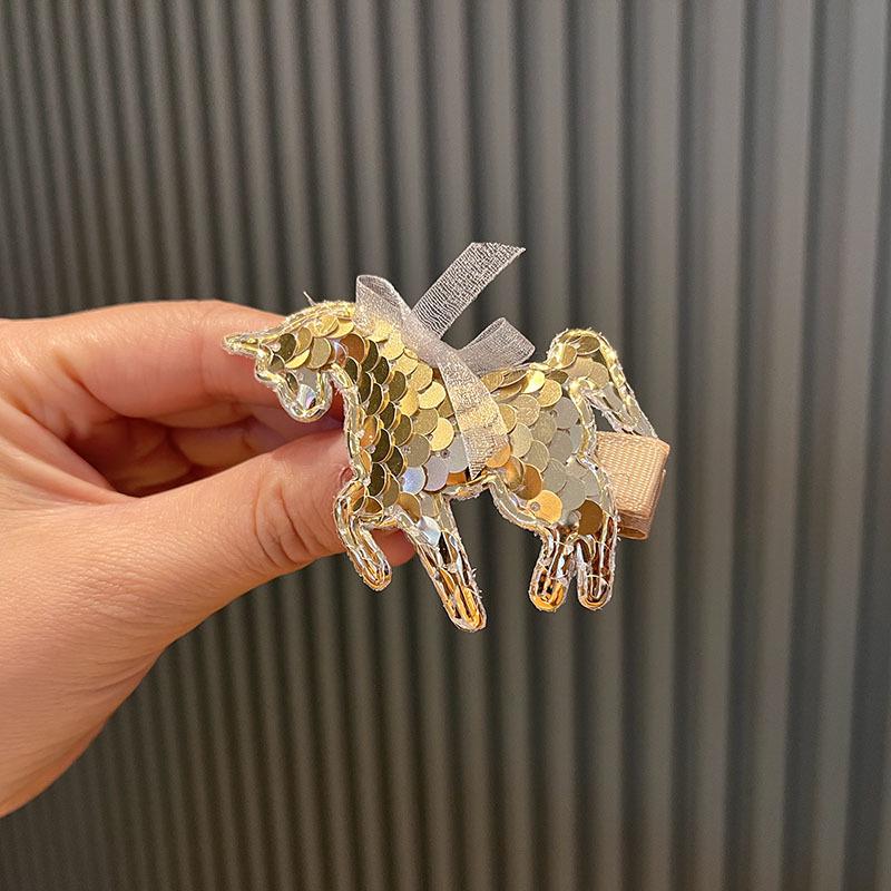 Colorful Sequined Unicorn Hair Clips for Girls – Korean Style Princess Headwear