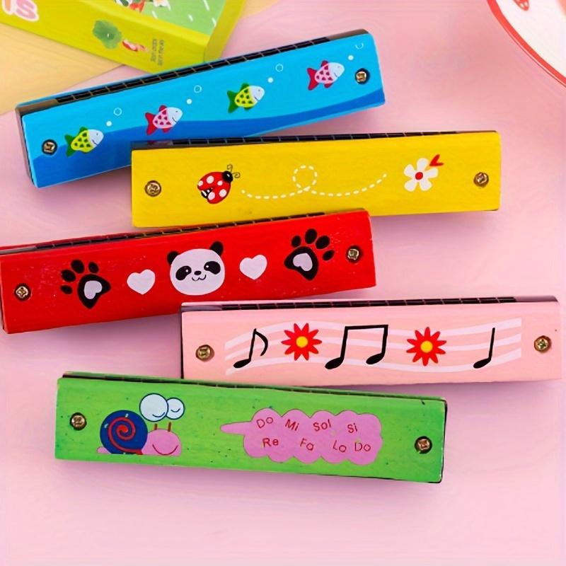 Wooden Painted Toy Musical Instrument Play16-Hole Harmonica Parent-Youngsters Puzzle Toys for Youngsters Gift (Random Color) Halloween