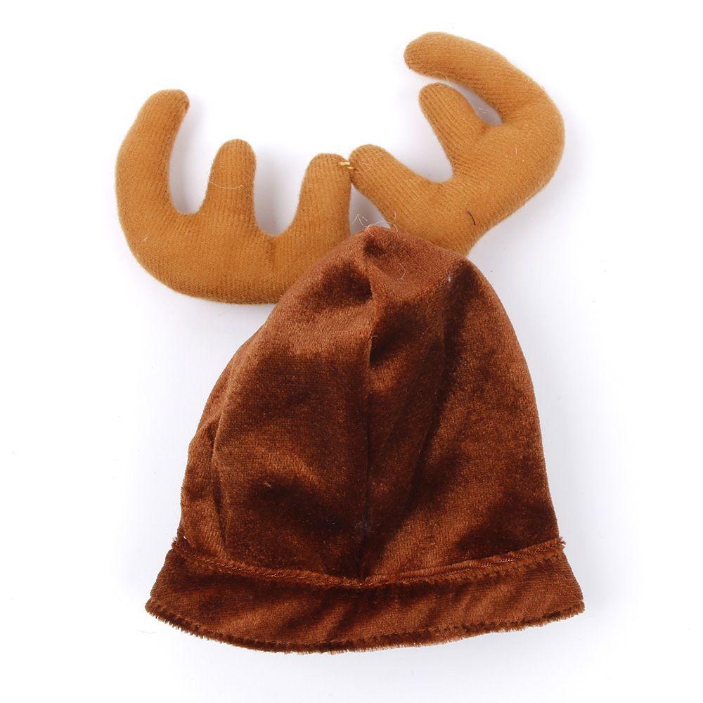 

Christmas Reindeer Antler Hat Cap for Puppy Kittens Adjustable Cat Dog Pet Hat for Party Halloween Costume Pet Head Accessories коричневый
