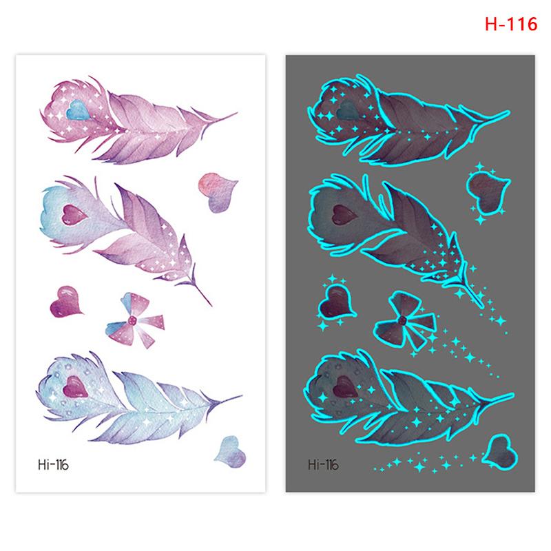 Butterfly Nightglow ajutise tätoveeringuga naiste kehakunstiga maalimise käe tätoveeringu kleebis