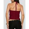 Damen Neckholder Mesh Uni Crop Cami Top