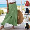 Women Bohemian High Waist Midi Skirt Party Beach Button Down Skirt
