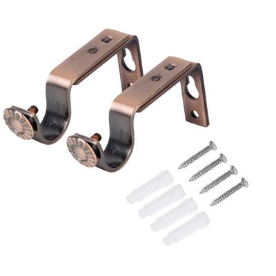 4Pcs 18-22mm Curtain Pole Bracket Easy Install Hold Firmly Red Bronze Home Decoration Copper Curtain Holder