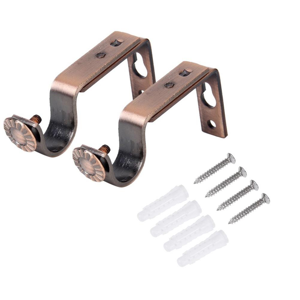 

4Pcs 18-22mm Curtain Pole Bracket Easy Install Hold Firmly Red Bronze Home Decoration Copper Curtain Holder other
