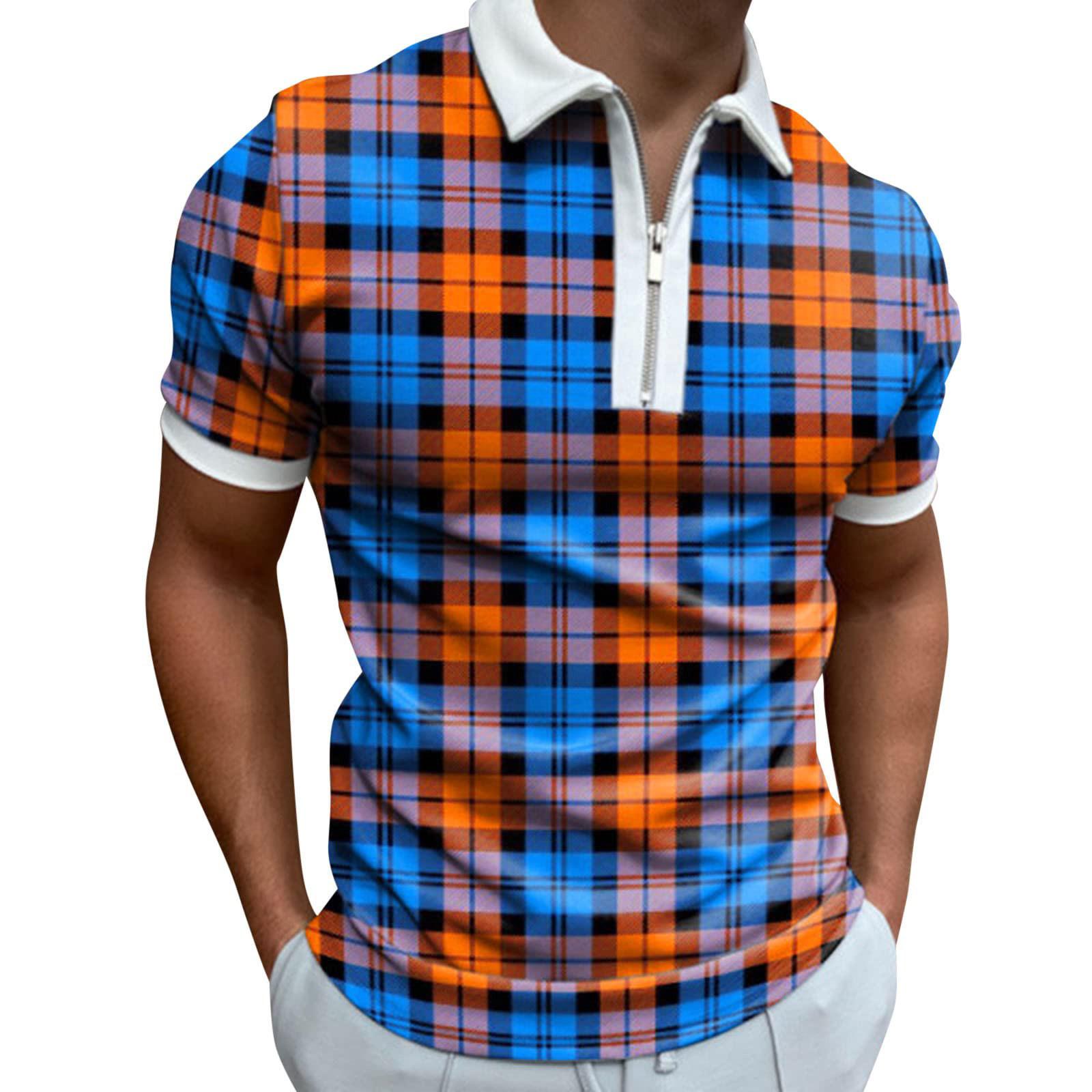 

Мужская рубашка Рубашка для гольфа Ретро Цветовой контраст На открытом воздухе Уличный с короткими рукавами С принтом Одежда Модельер Повседневный Дышащий XL