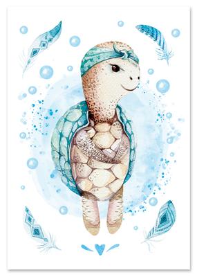 Sea Turtle Poster for Kids Room