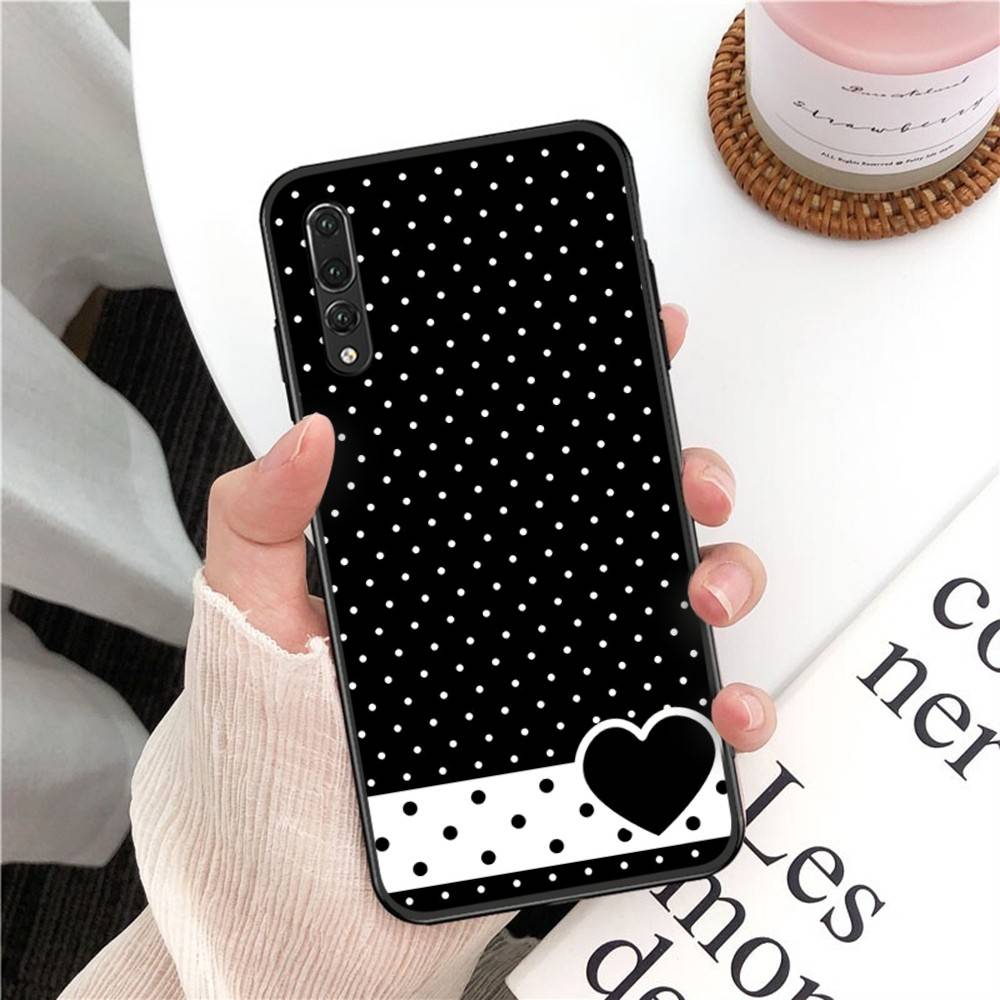 Korea Lovely Polka Dot Phone Case For Huawei P 8 9 10 20 30 40 50 Pro Lite Psmart Honor 10 Lite 70 Mate 20lite