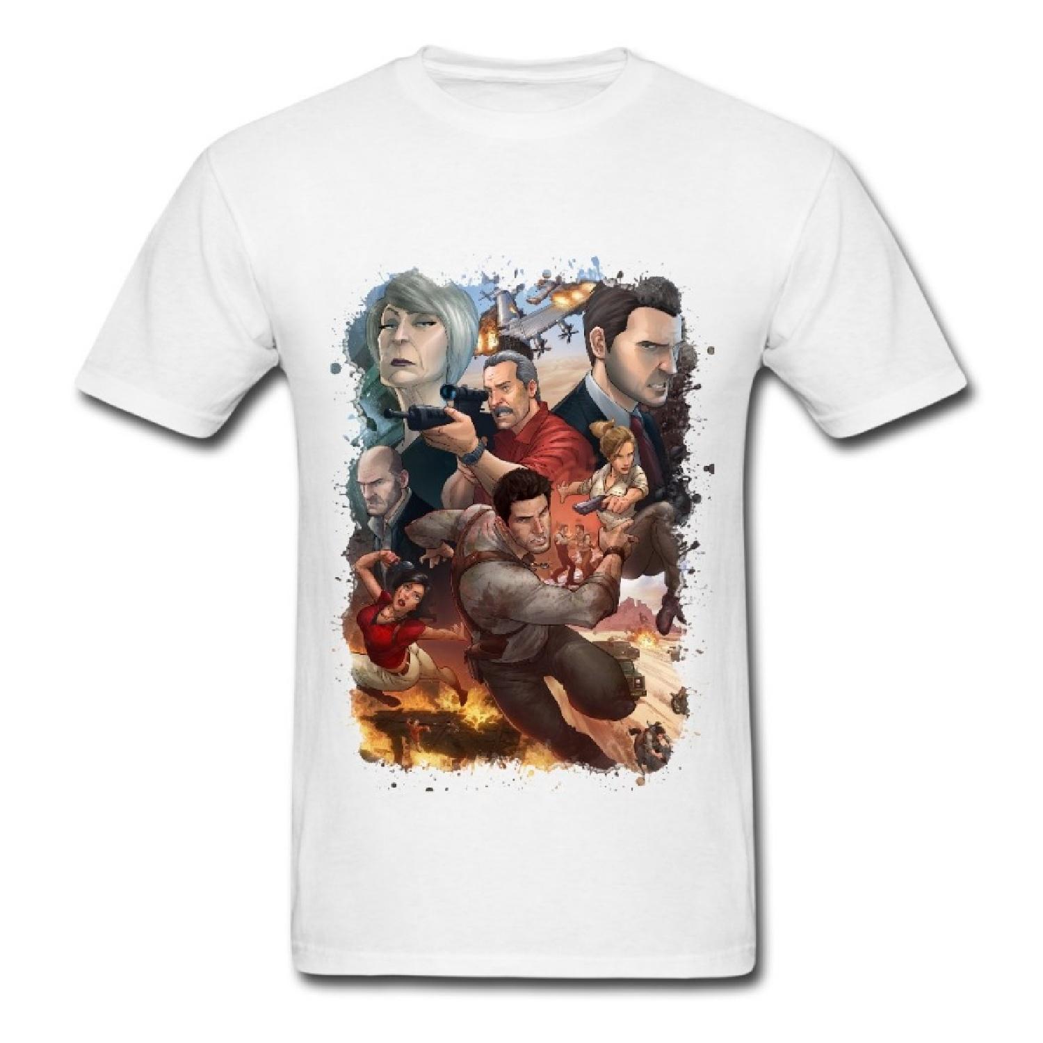 Uncharted 4 Adventure Team AneSwing Champion White Men T Shirt Medium XXXXXL белый