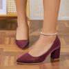 22 Spring and Autumn New Pointed Thick Heel Sexy Light Mouth Temperament Professional Shoes French Fairy Style Single Shoes