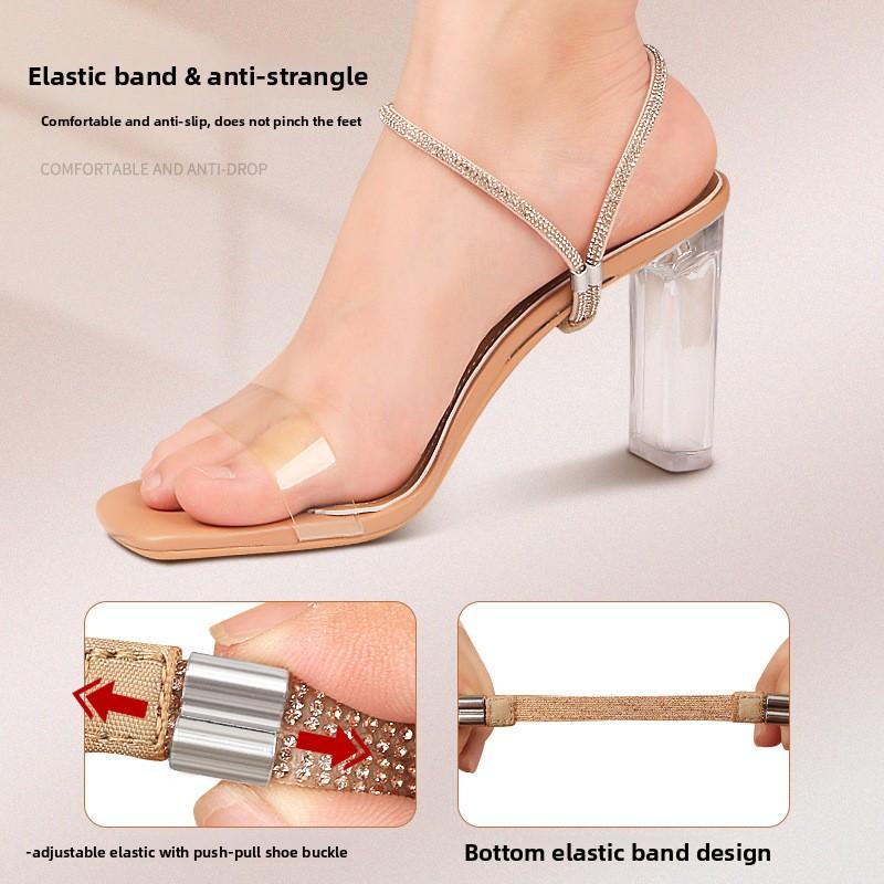 Einzelner Strass-Schuhband-Anti-Rutsch-Zubehör, Einfaches Anlegen zum Sichern der Schuhe & Verhindern des Herausrutschens der Ferse