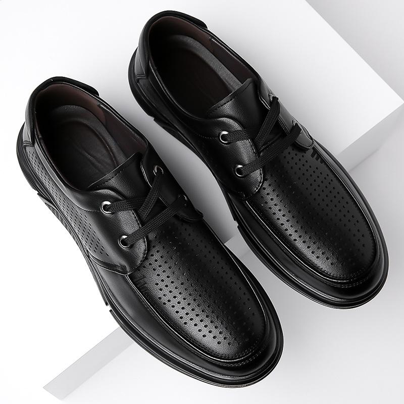 Fashion Hollow Spring Summer Business Formal Dress Shoes for Men British Black Casual Leather Shoes Male Fashion New Designer Shoe Man