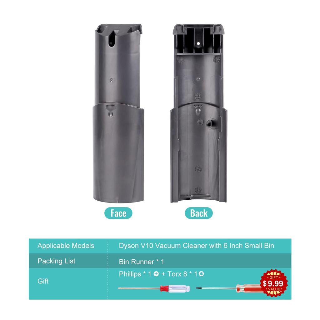 Clear Bin Slide Compatible with Dyson V10 V11 V15 SV12 SV14 SV15 SV22 Clear Bin Motor Head Vacuum Cleaner Dust Bin Parts Replacement Parts (16.4cm)
