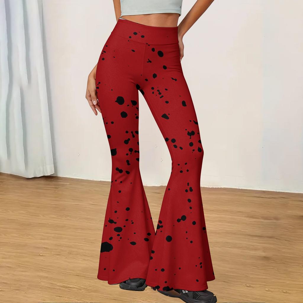 High Waist Bootcut Hosen für Damen Dehnbar Schlank geschnitten Lässige Hosen Yogahosen mit Aufdruck Geeignet für den täglichen Gebrauch