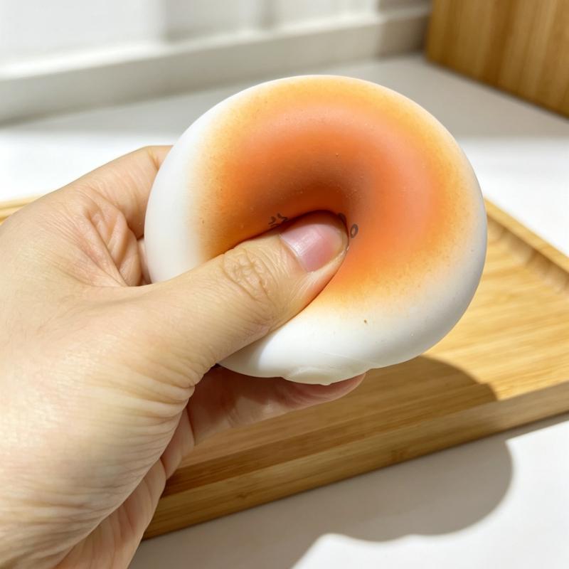 Kawaii Gradient Bread Squishy Squeeze Toys Soft Angry Face  Bun Squishy Fidget Toy Anti Stress Relief Ball for Adult Gift