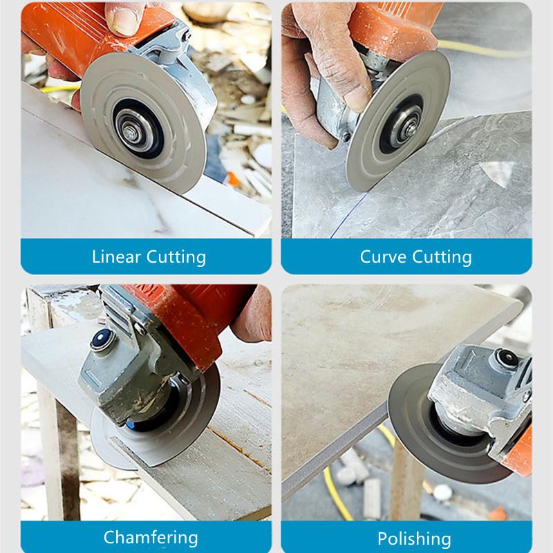 4" 100mm Diamant Trockenschnittscheibe Platten Porzellan Keramik Fliesen Marmor Dünne Trennscheiben für Marmormaschine, Winkelschleifer
