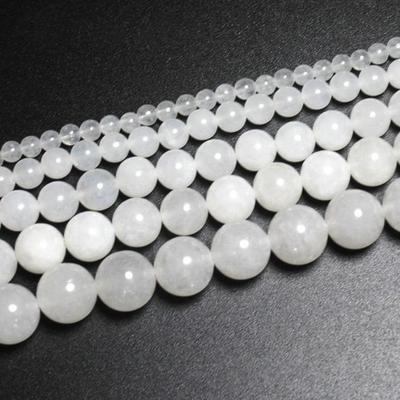 Natural Gemstone Stone White Jade DIY Fashion Jewelry Accessories   Scattered Beads
