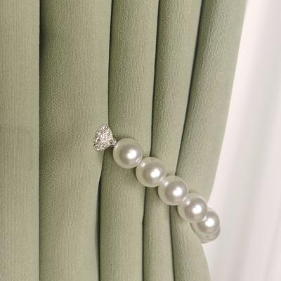 2Pcs Curtain Tie Elegant Pearl Magnetic Buckle Multifunctional Fine Workmanship Strong Curtain Tie Home Supplies
