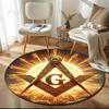 1pc Recognized Freemasonry Round carpet Painted Printed circular carpet, home door mat, outdoor travel protection carpet