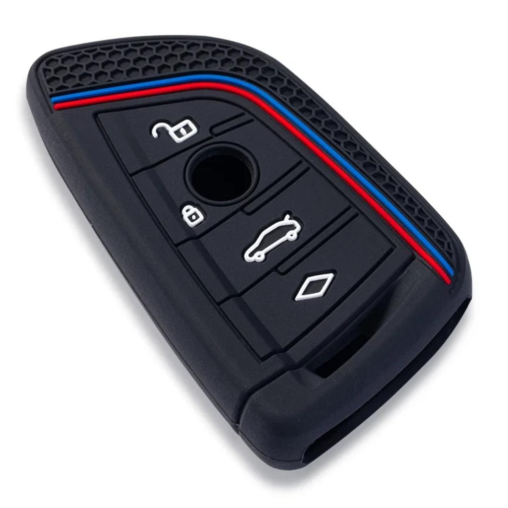 Silicone Car Remote Key Case Cover Shell For BMW X1 X3 X4 X5 X6 F15 F16 G30 3 5 7 Series G11 F48 Accessories Keychain