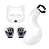 Furry Fox Cat Animal Costume Set 3 Pcs Mask Paw Gloves Tail Therian Fursuit Anime Cosplay Accessories Halloween for Women