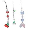 Cherry Fishtail Pendant Phone Strap Portable Hanging Lanyard for Girls Women