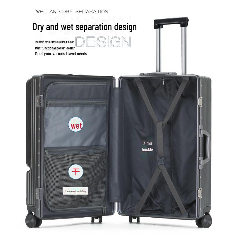 Multi-Purpose Business Trolley Suitcase with Laptop Compartment and Cup Holder