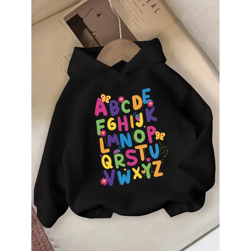 

A Single-Piece Round-Neck Hoodie For Girls With Casual Cartoon Prints Is Suitable For Children s Outdoor Activities 170