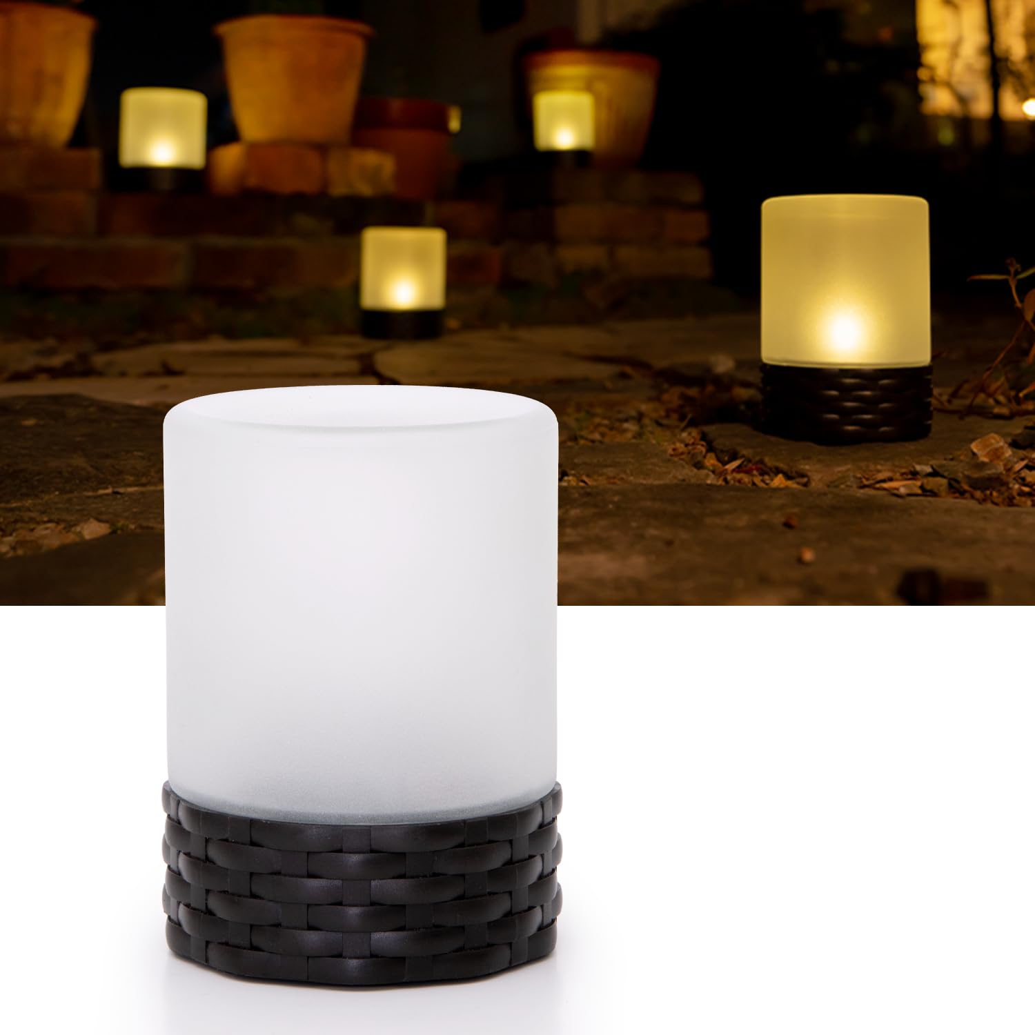 

HAPPYJOINT Seine Solar Garden Light Outdoor Waterproof Tabletop Warm Color Glass