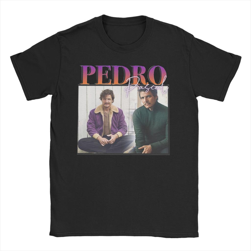 2026 Herren Damen Pedro Pascal T-Shirt Lustiger Schauspieler Vintage 90er Reine Baumwolle Oberteile Mode Kurzarm Rundhals T-Shirts Neue T-Shirts