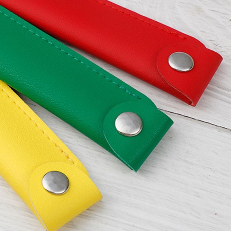 Solid Color Pencil Bag Retro Pencil Case Pen Bag Pen Case PU Leather Pencil Organisers Pencil Pouch for Ballpoint Pen