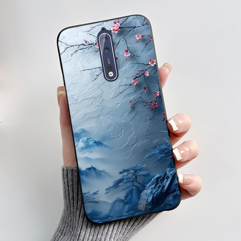 Custodia Per Nokia 8 / Nokia 8 Sirocco Custodia per Telefono Estetica Moda Gatto Carino Nero Opaco Morbido TPU Silicone Copertura Protettiva Paraurti