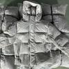Herren Oversized Kapuzen-Baumwoll-Pufferjacke Mit Besticktem Streetwear Wintermantel