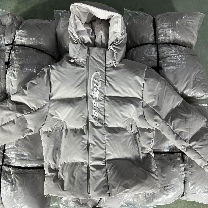 Herren Oversized Kapuzen-Baumwoll-Pufferjacke Mit Besticktem Streetwear Wintermantel