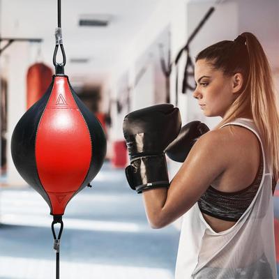 Sac de boxe double extrémité Flexible Balle de frappe Cuir PU Élastique Sac de boxe double extrémité pour salle de sport Fitness Coordination Abdominaux