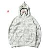 Shark 3D Print Zip Up Hoodie Camo Streetwear Teens