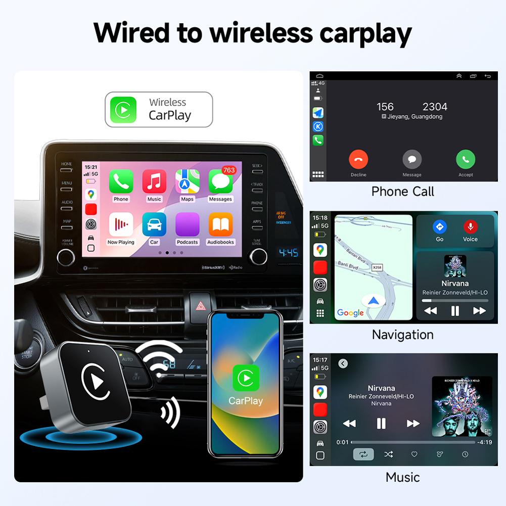 2 in 1 Wireless CarPlay Android Auto Adapter Smart Box Convert Wired To Wireless Smart USB Dongle Auto Connect for Factory Wired