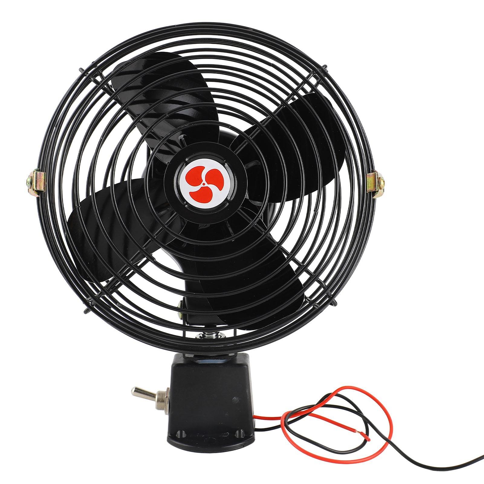 

12V Metal Car Cooling Fan 2 Speed Ultra Quiet Energy Efficient Interior Cooling for RV Truck Boat Bus SUV Sedan ATV