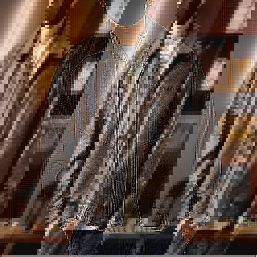 Men's Melanoid Leather Jacket: 2025 Autumn/Winter Trendy Motorcycle Pilot Style