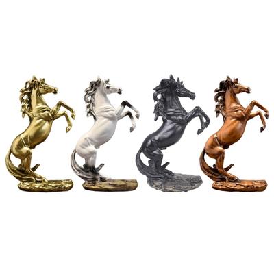 Elegant 12Inch Standing Horse Resins Statue Figurine for Home Decors and Office Space Tabletop Bookshelves Ornament